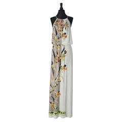 Sleeveless printed evening dress with rhinestone  Gai Mattiolo Love to Love