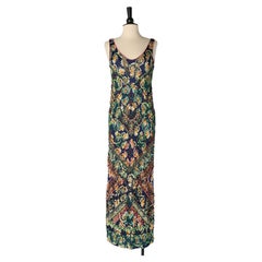 Sleeveless printed jersey beaded evening dress MIMI LIBERTE by MICHEL KLEIN