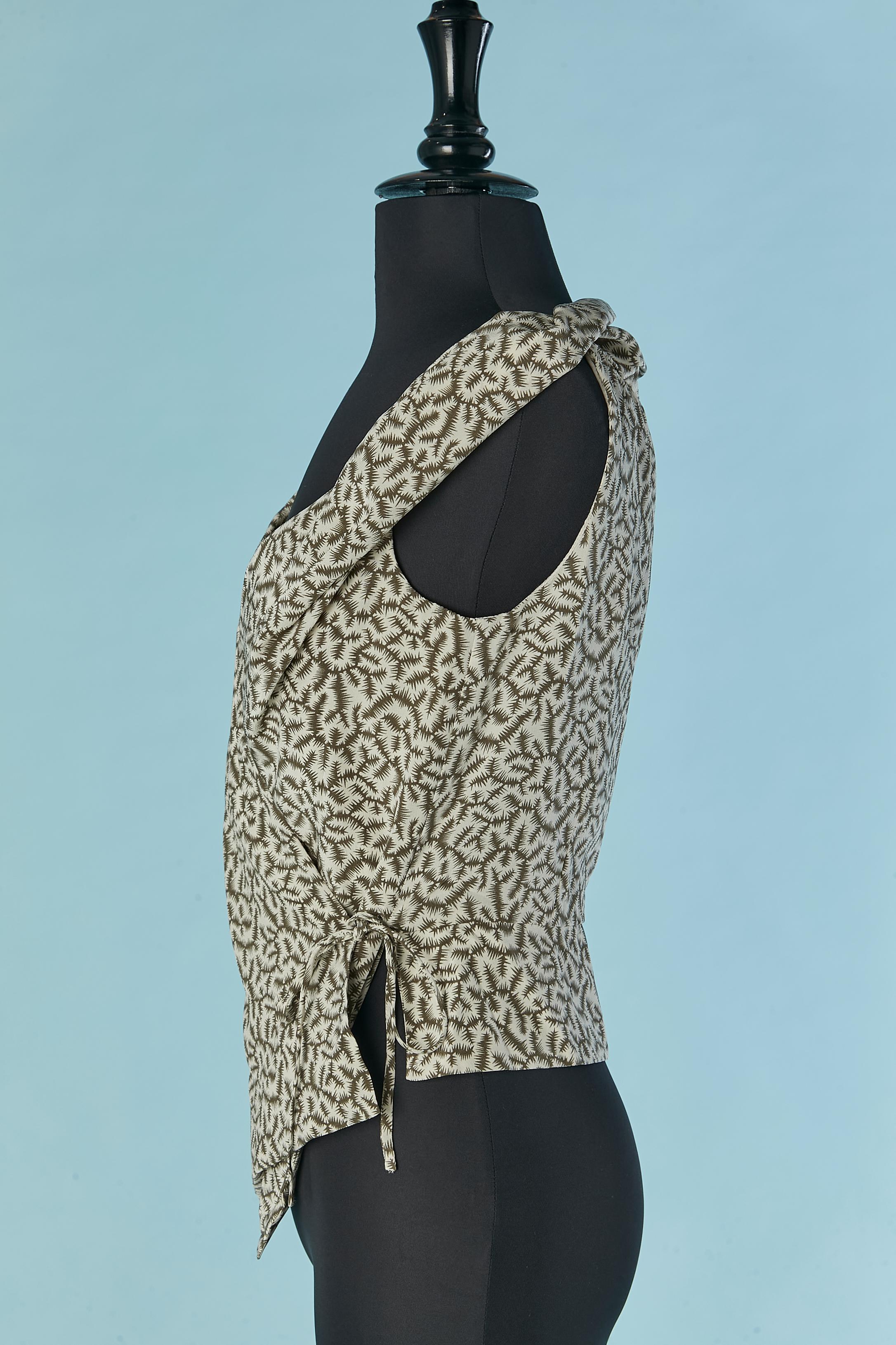 Sleeveless printed wrap silk top Red Label by Vivienne Westwood In Excellent Condition For Sale In Saint-Ouen-Sur-Seine, FR