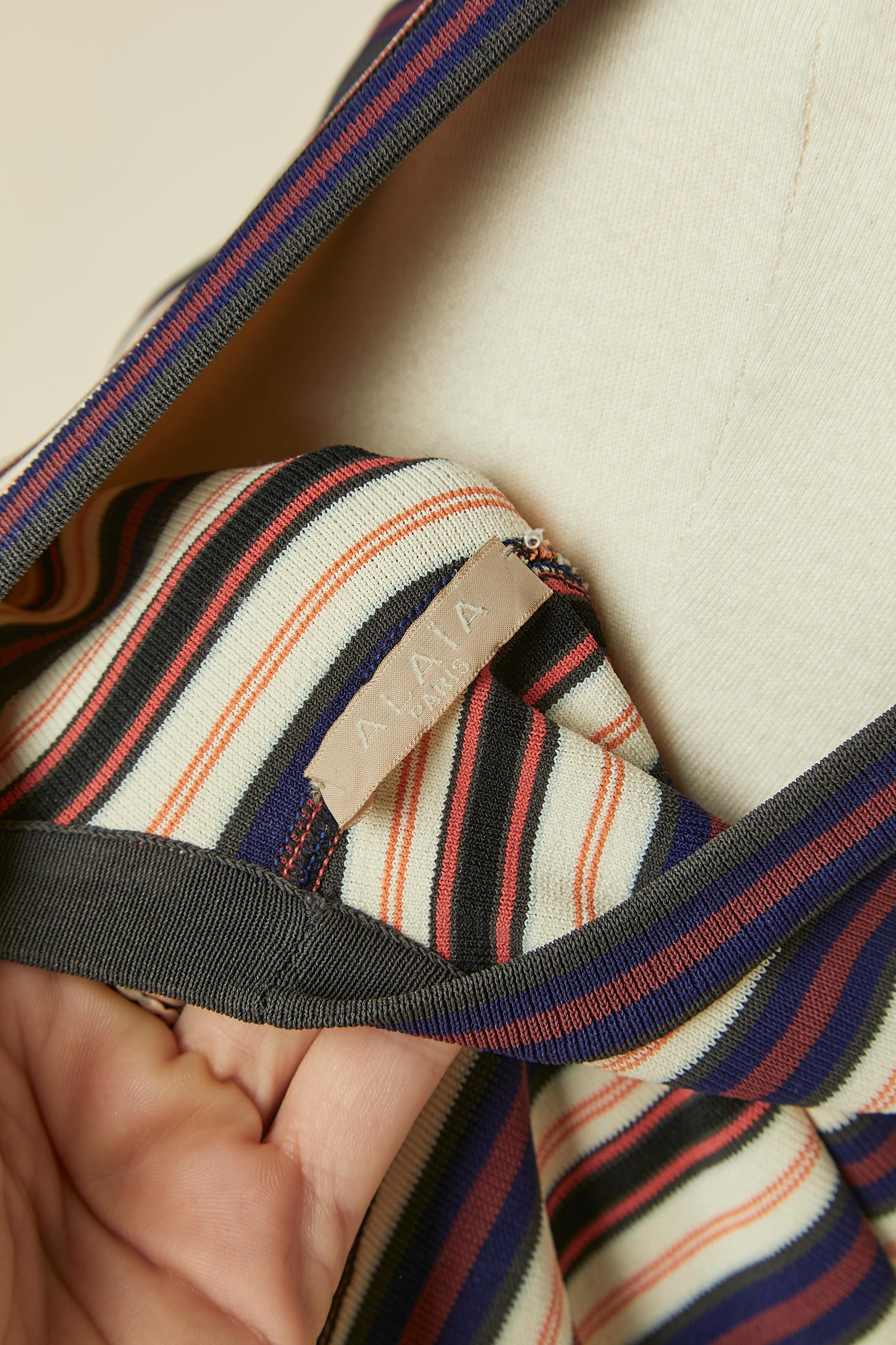 Top sans manches en rayonne avec motif à rayures ALAIA Pour femmes en vente