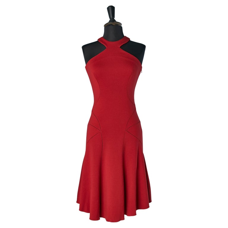 black and white jersey dress Black and White Jersey Gown With 3D Flower Off The Shoulder Detail main image 1