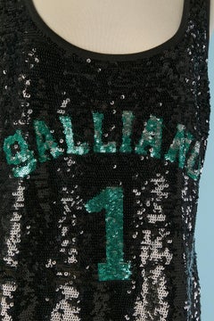 Abito senza maniche in cotone con paillettes GALLIANO