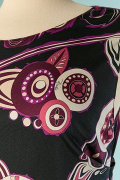 Sleeveless silk jersey printed and draped dress EMILIO PUCCI