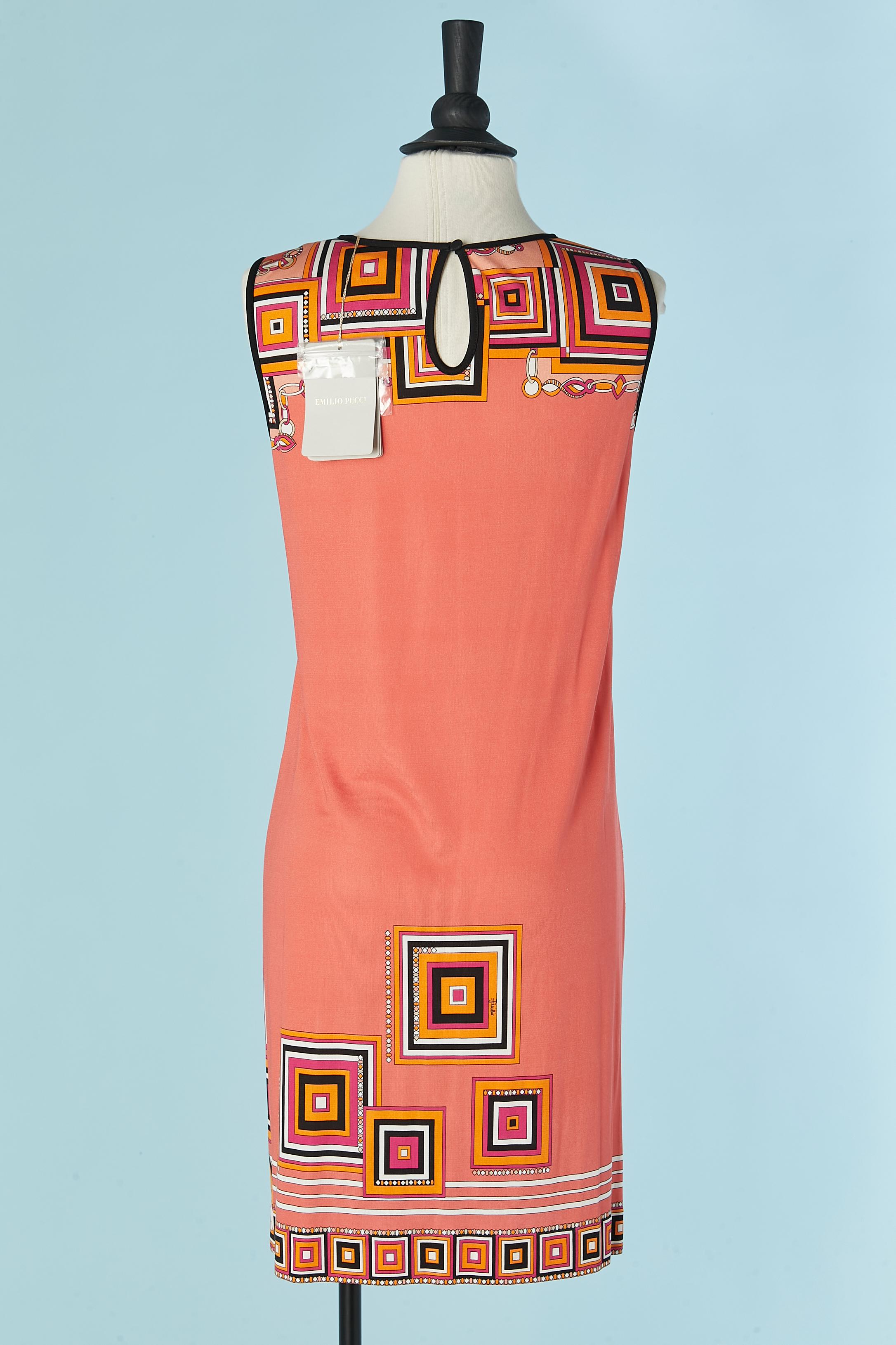 Vestido de cóctel estampado de punto de seda sin mangas EMILIO PUCCI Nuevo en venta 1
