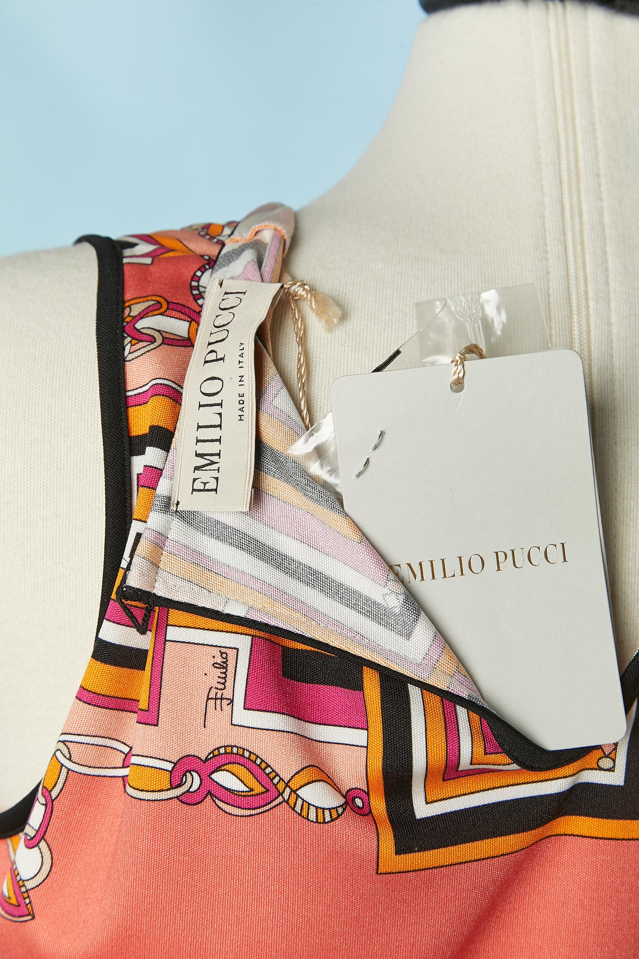 Vestido de cóctel estampado de punto de seda sin mangas EMILIO PUCCI Nuevo en venta 3