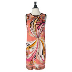 Ärmelloses, bedrucktes Cocktailkleid aus Seidenjersey EMILIO PUCCI EMILIO PUCCI Neu