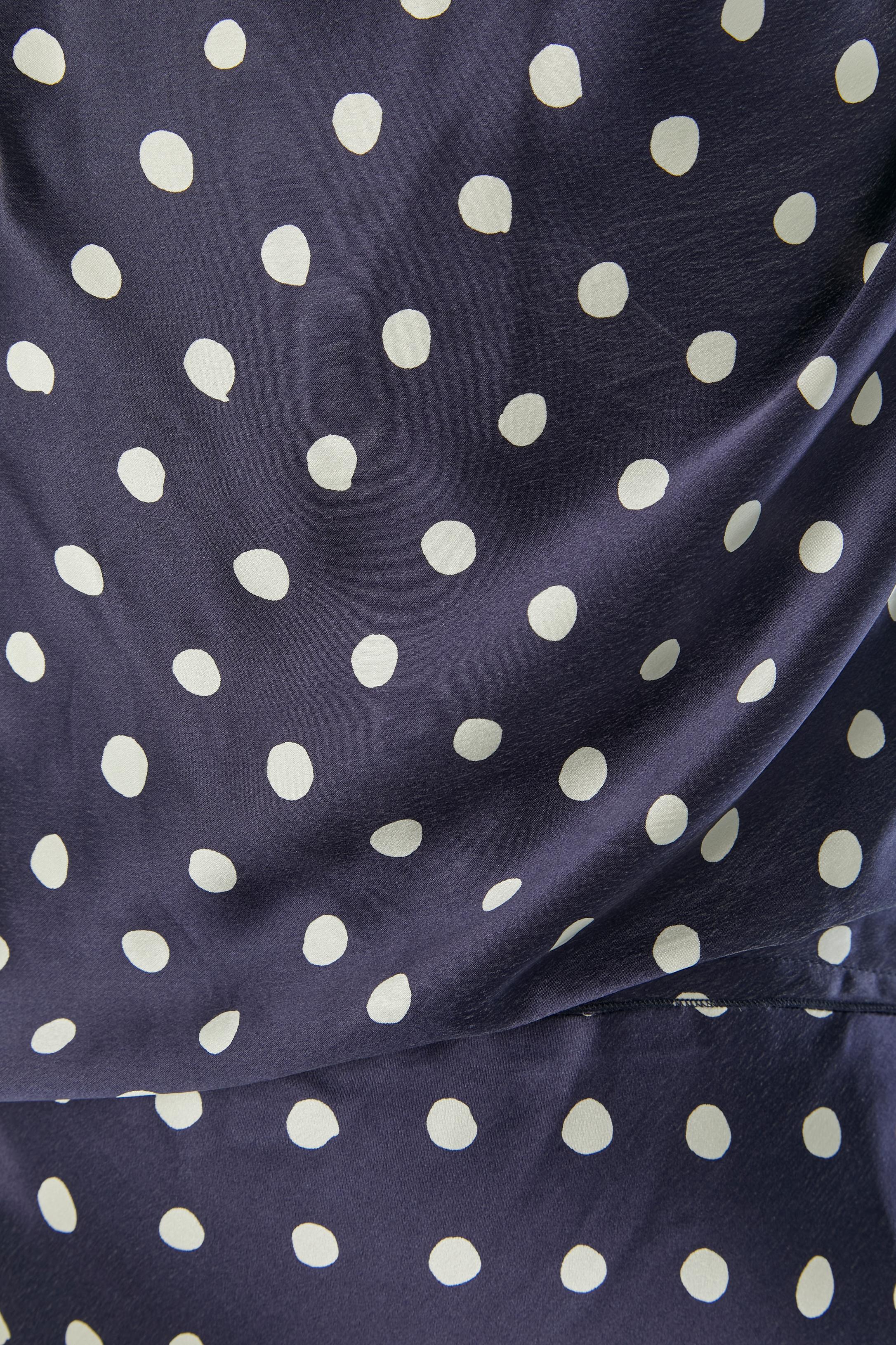 Ärmelloses Abendkleid aus Seide mit Polka Dots und Blumenbrosche LANVIN by A. ELBAZ (Schwarz) im Angebot