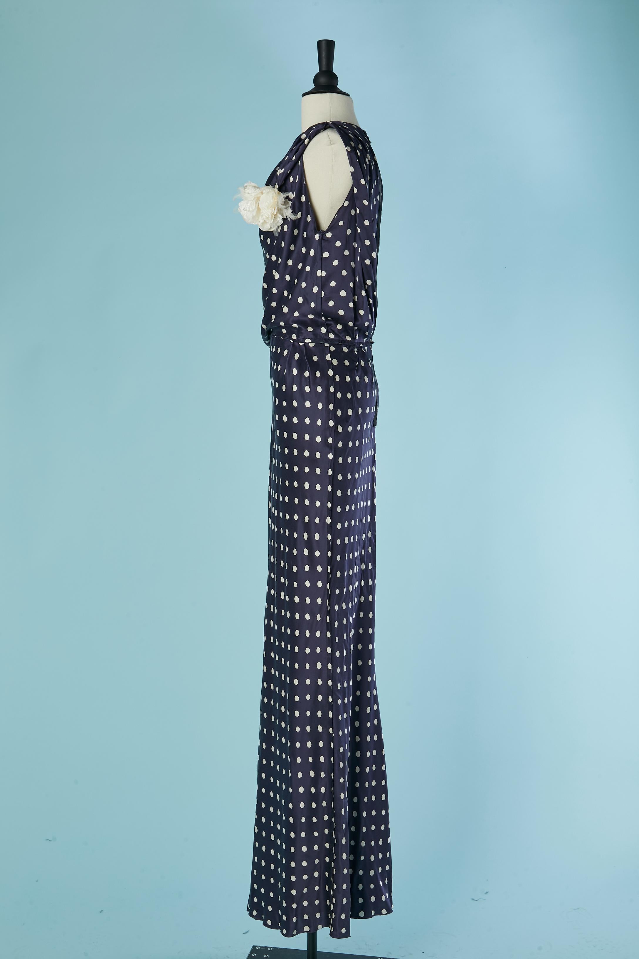 Ärmelloses Abendkleid aus Seide mit Polka Dots und Blumenbrosche LANVIN by A. ELBAZ Damen im Angebot