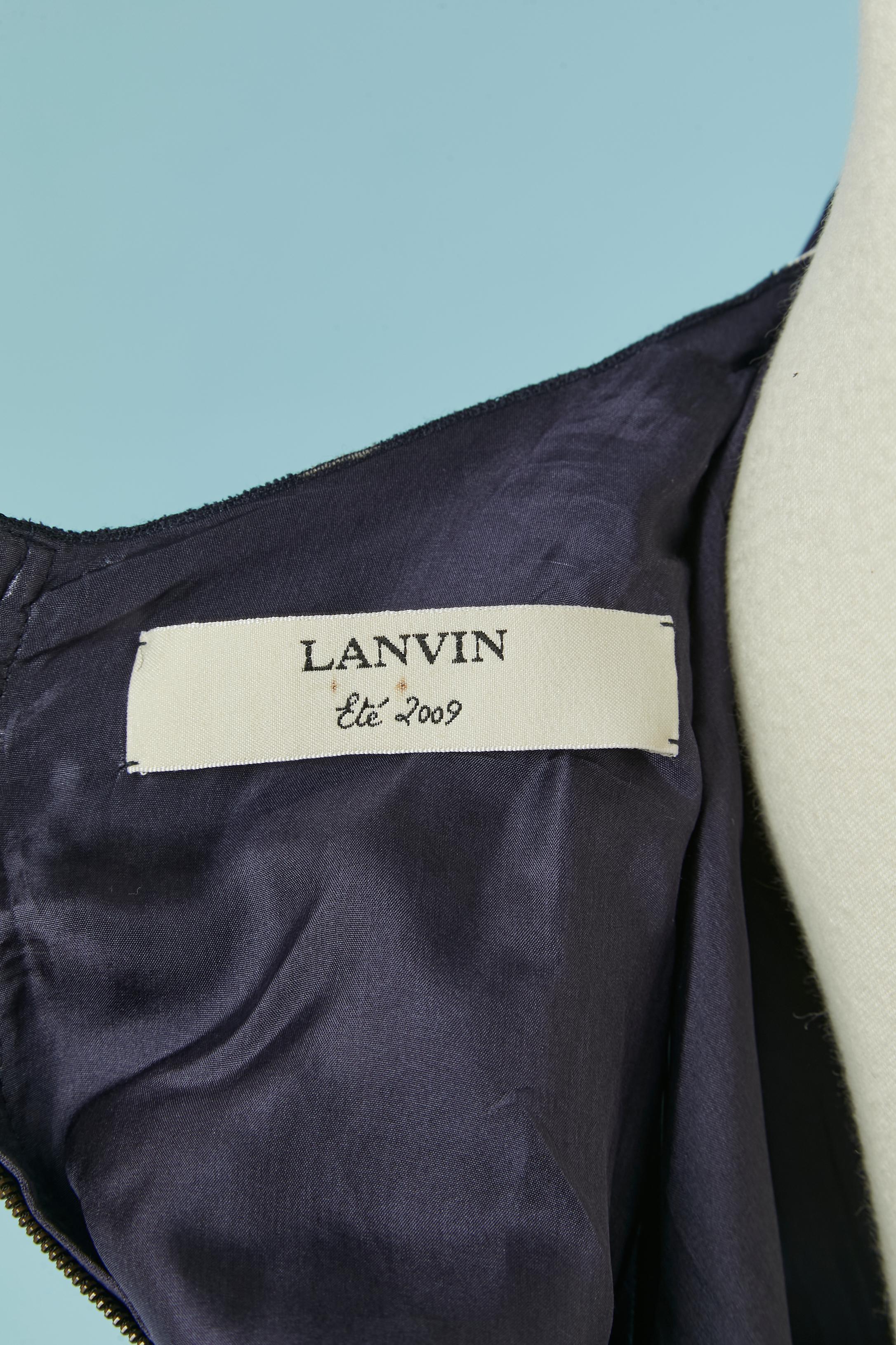 Ärmelloses Abendkleid aus Seide mit Polka Dots und Blumenbrosche LANVIN by A. ELBAZ im Angebot 2