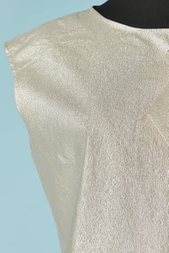 Sleeveless silver lurex cocktail dress with bow MOSCHINO Boutique