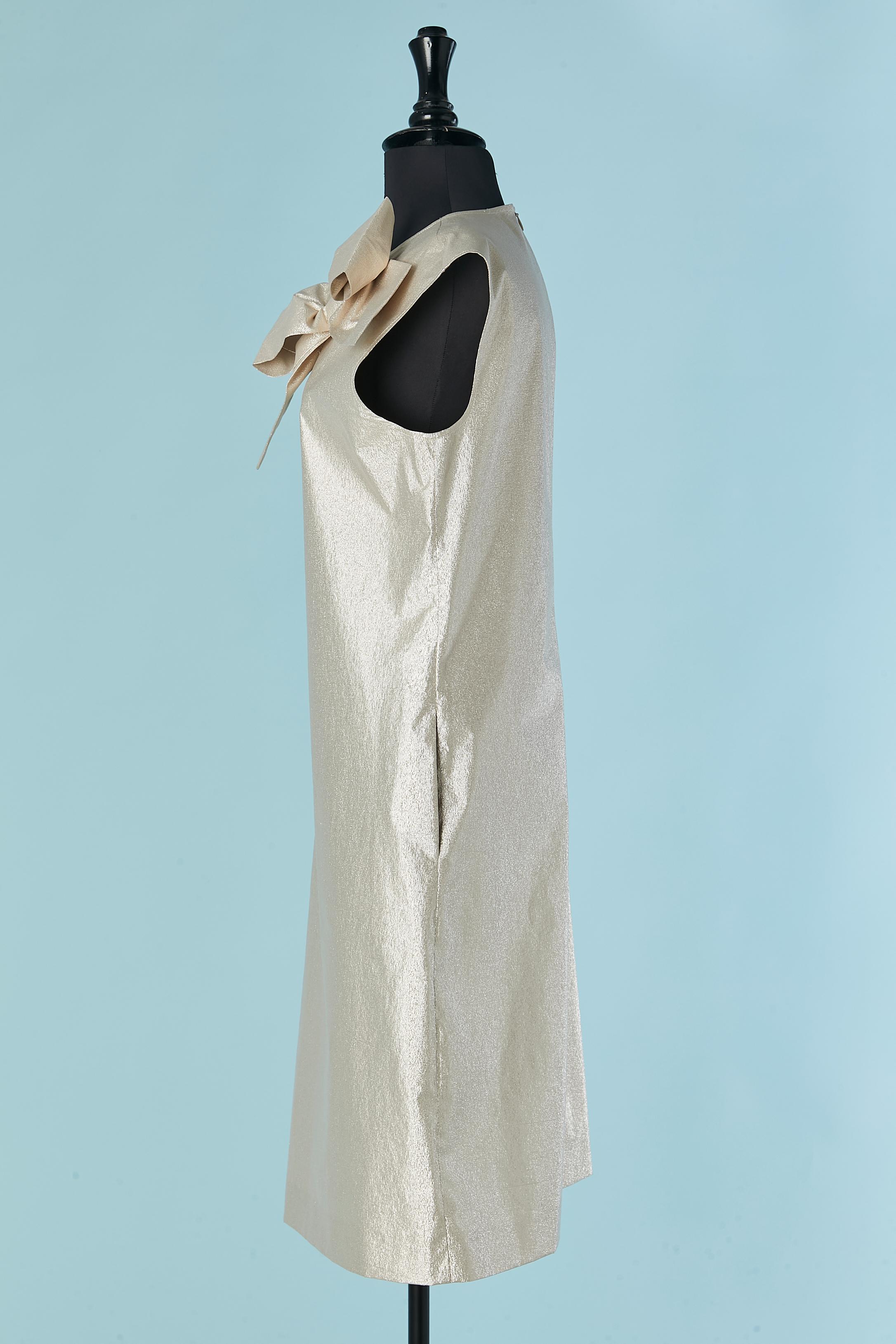Sleeveless silver lurex cocktail dress with bow MOSCHINO Boutique For Sale 1