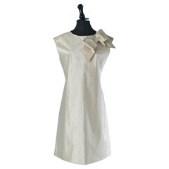 Vestido de cóctel sin mangas de lúrex plateado con lazo Boutique MOSCHINO