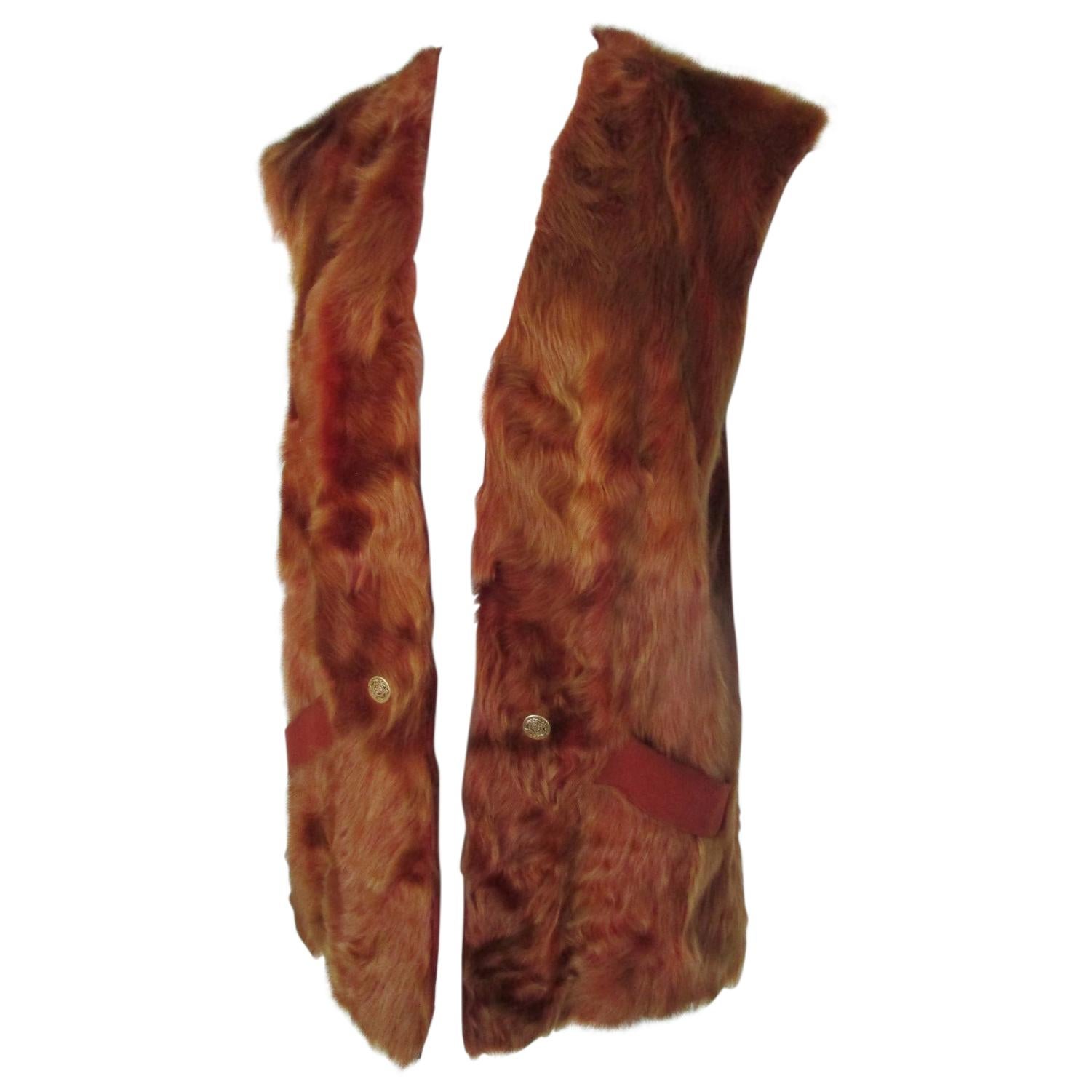 Sleeveless soft Lamb Fur Reversible Vest For Sale