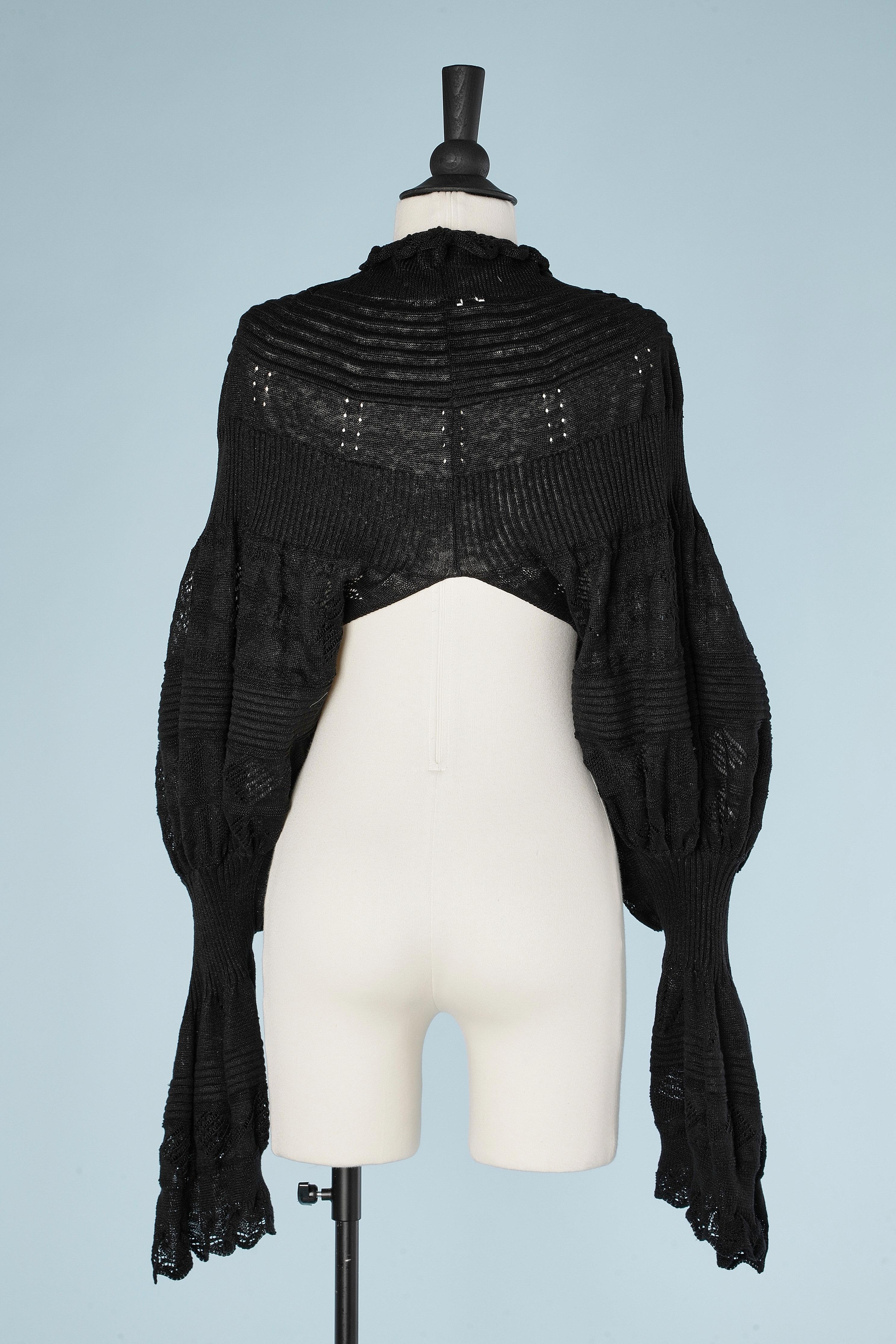 Black Sleeves-top in cotton knit TAO Comme des Garçons