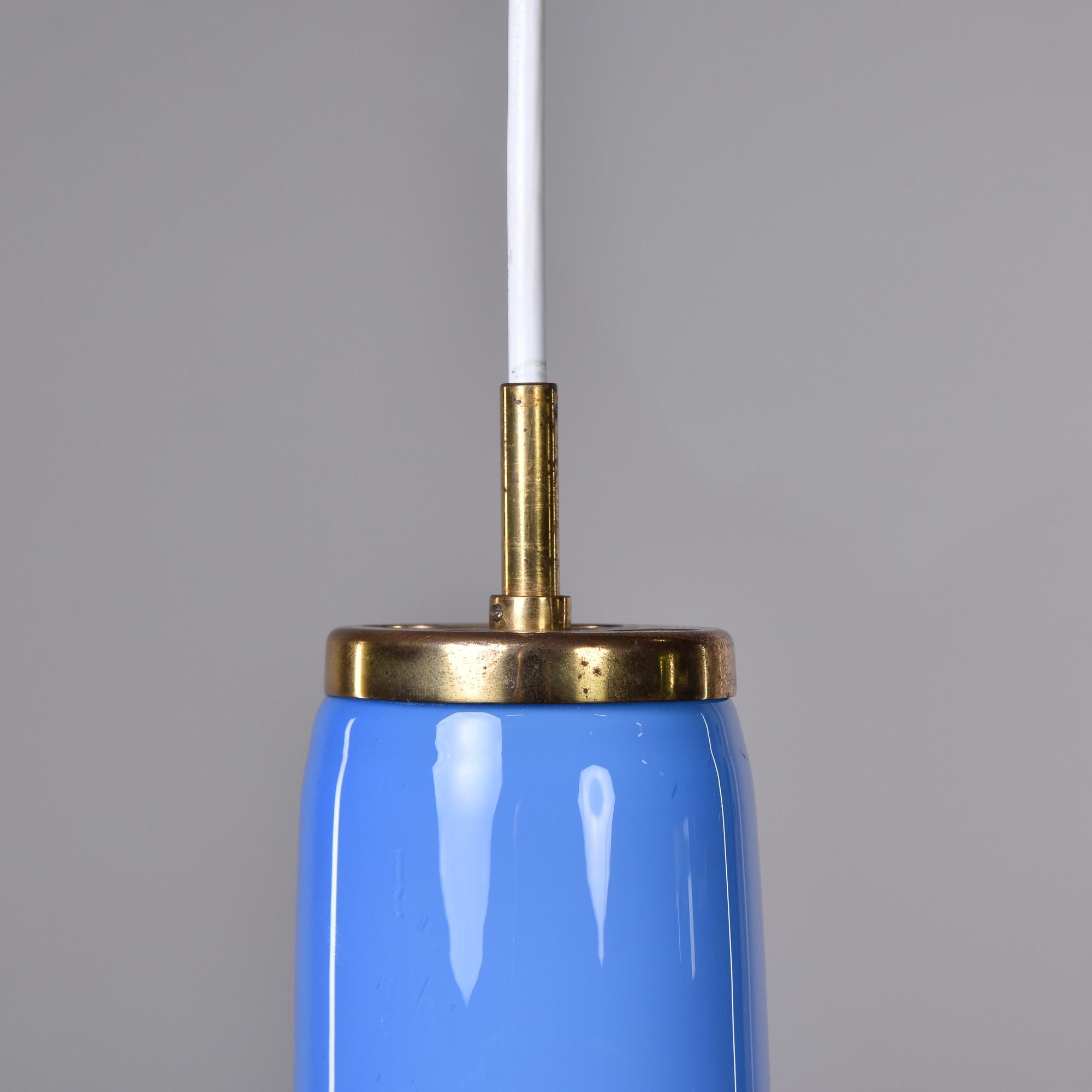 Slender Blue Stilnovo Pendant Light In Good Condition For Sale In Troy, MI