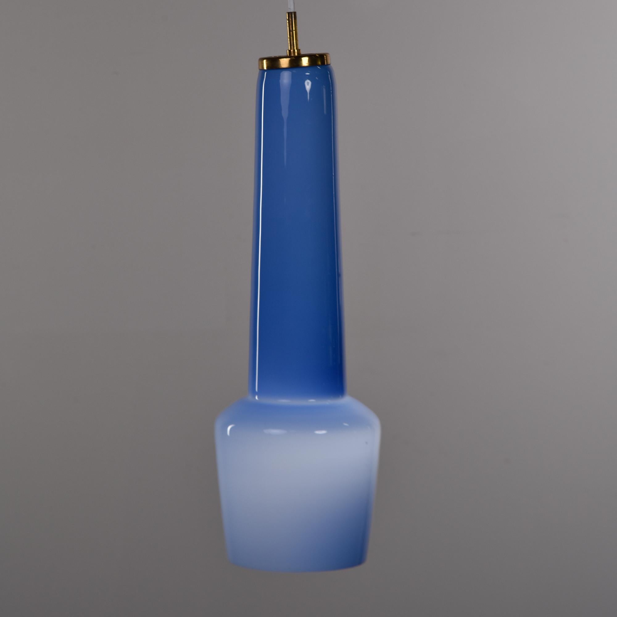 Slender Blue Stilnovo Pendant Light For Sale 1