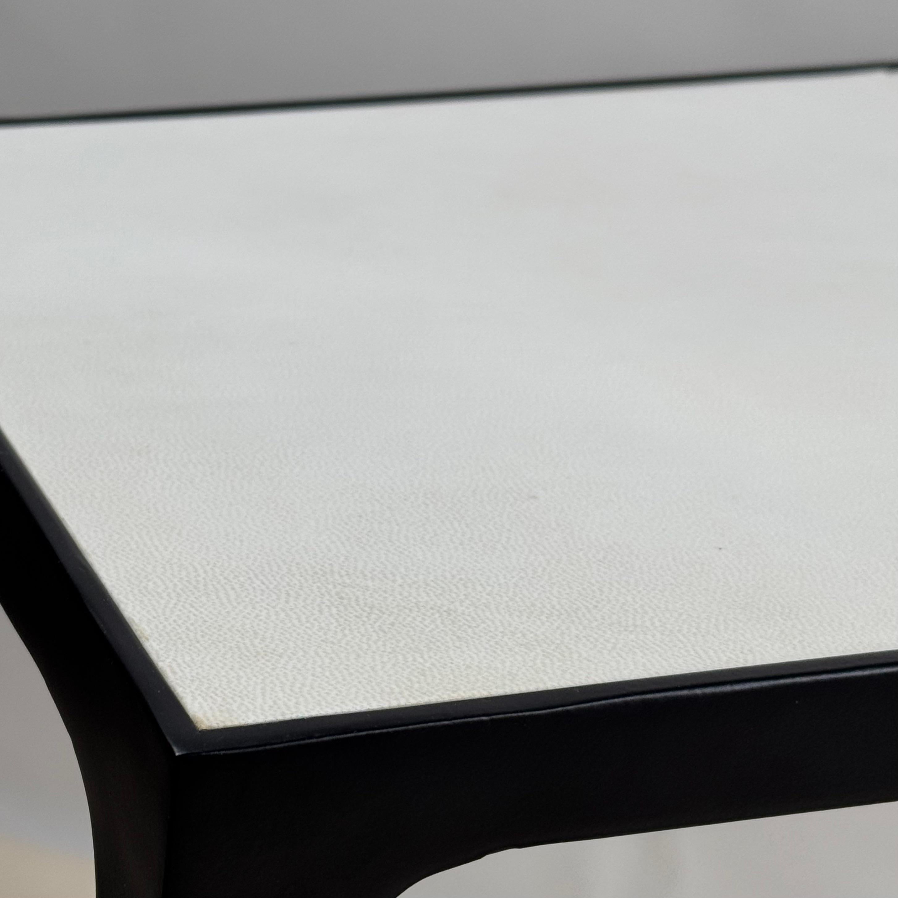 Slender 'Esquisse' Wrought Iron and Parchment Console by Design Frères In Excellent Condition For Sale In Los Angeles, CA