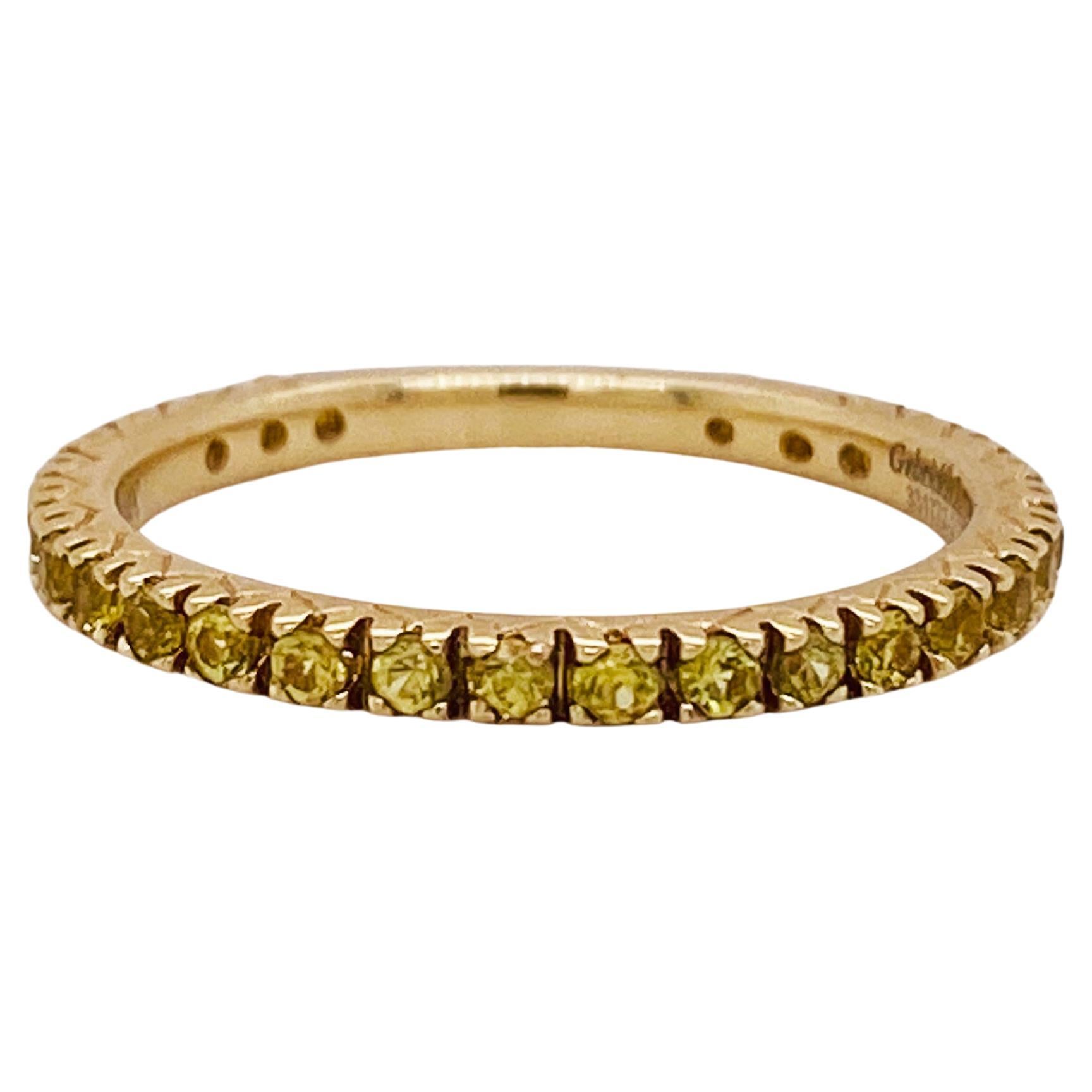 For Sale:  Slender Yellow Sapphire Stackable Band, .52 Carats in 14K Yellow Gold Lv