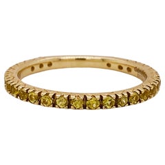Slender Yellow Sapphire Stackable Band, .52 Carats in 14K Yellow Gold Lv