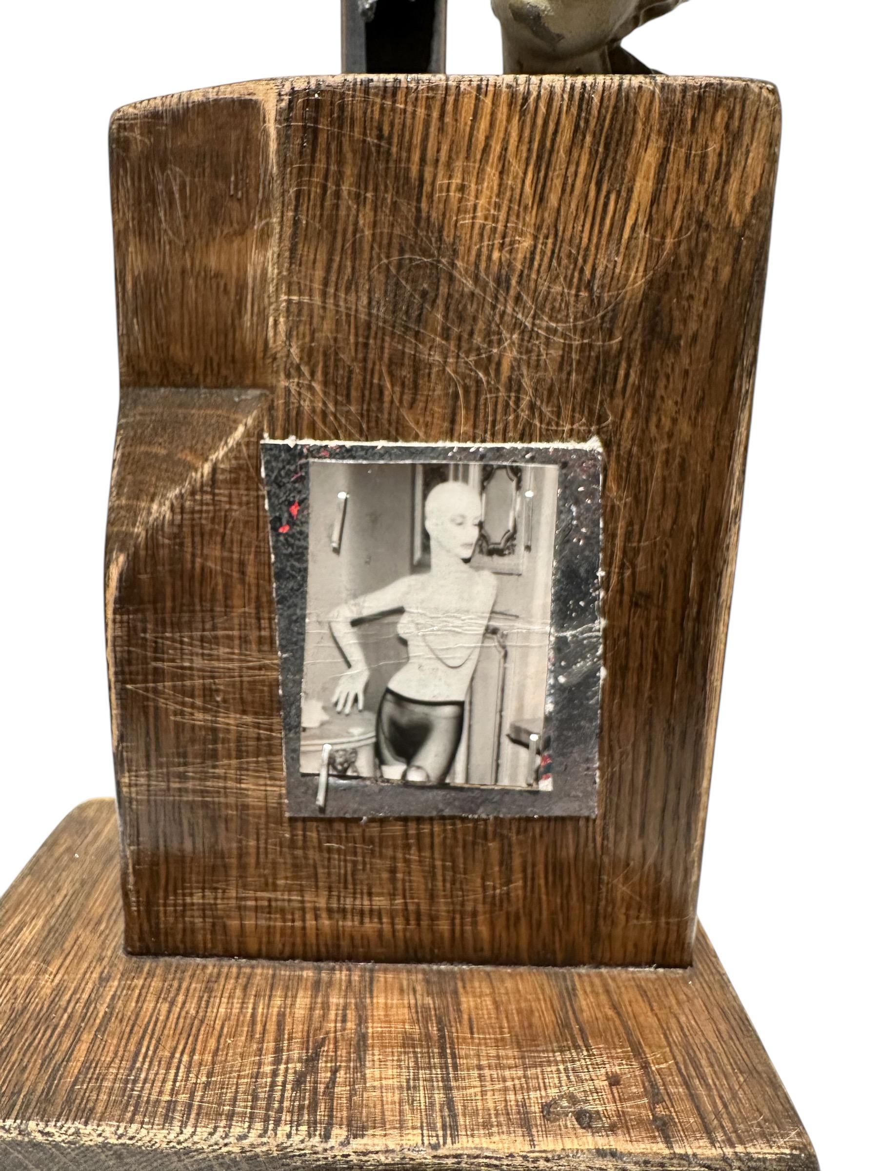 American Slice #1, Objet d'Art - Sliced Figurine with Hood Ornament on a Marble Base For Sale