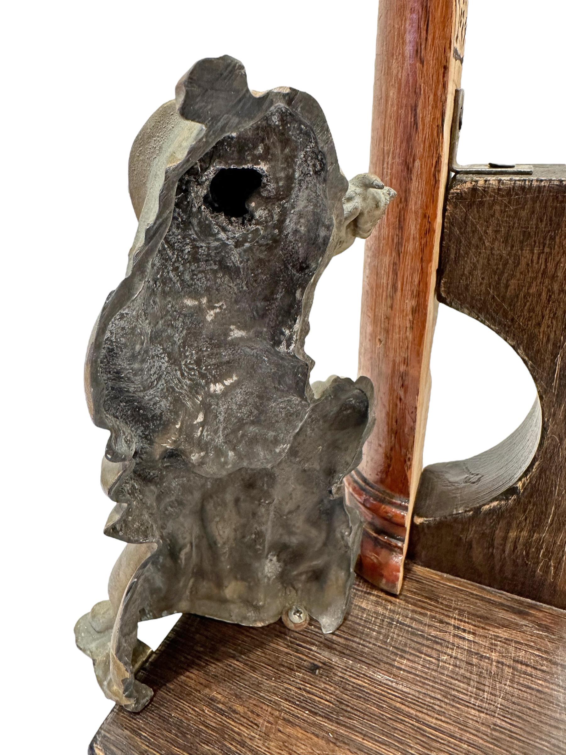 Slice #4 , Objet d'Art - Sliced Figurine with Wooden Column on a Marble Base For Sale 1