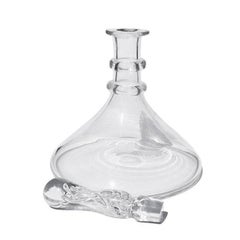 Slice and Flute Glass Whiskey or Wine Decanter with Art Glass Stopper - 1920s