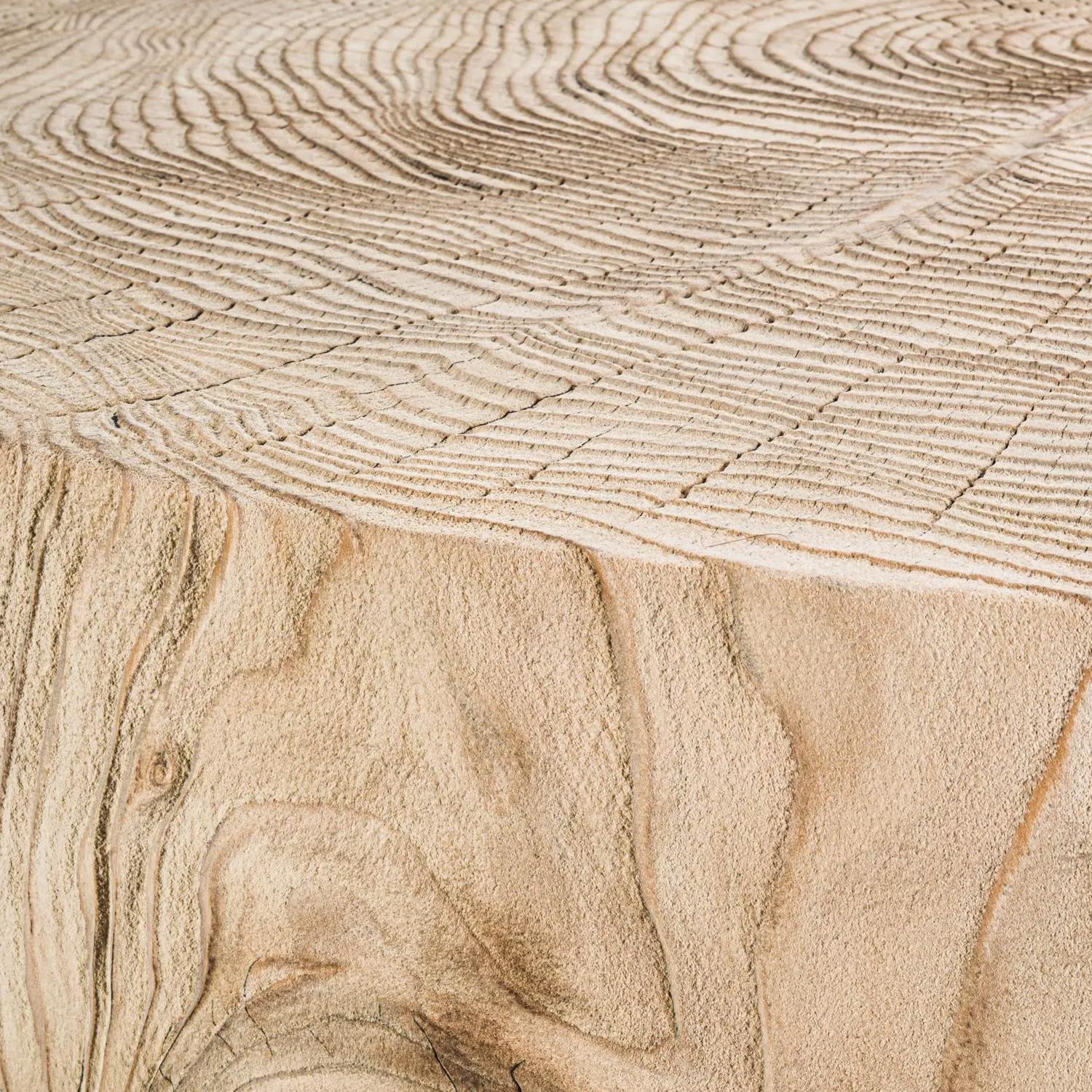 Acier Table basse ronde en cèdre tranché en vente