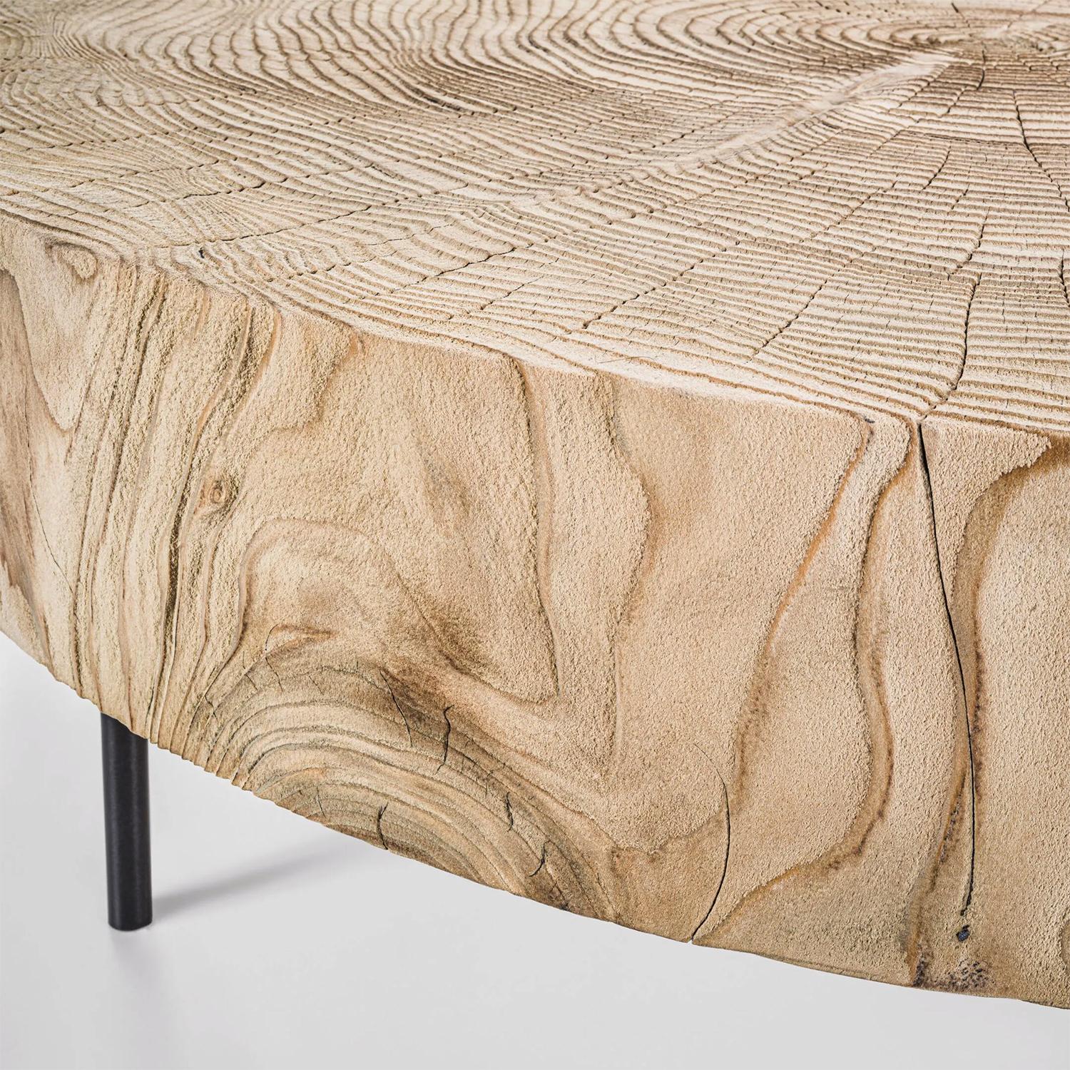 Table basse ronde en cèdre tranché en vente 1