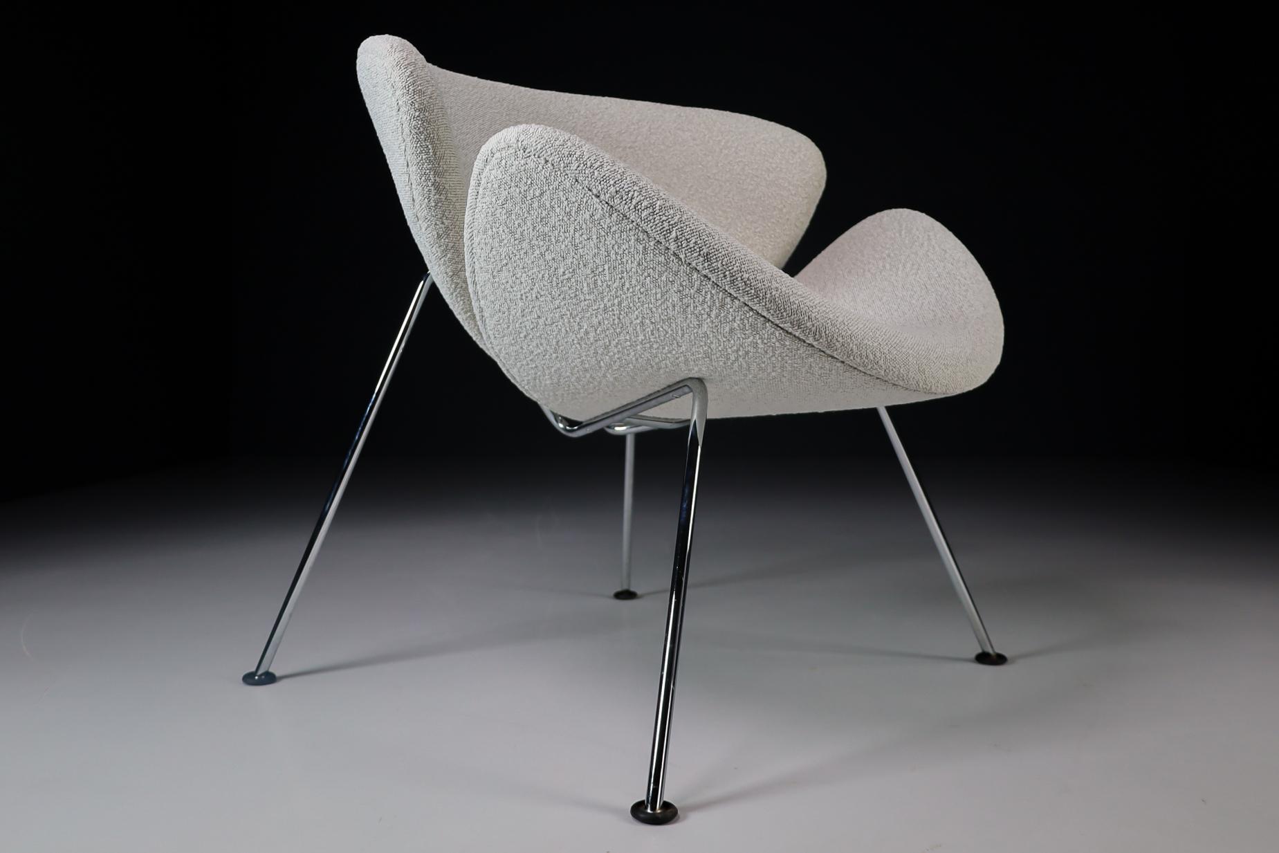Dutch Slice Chair by Pierre Paulin for Artifort in Bouclé Fabric, The Netherlands For Sale