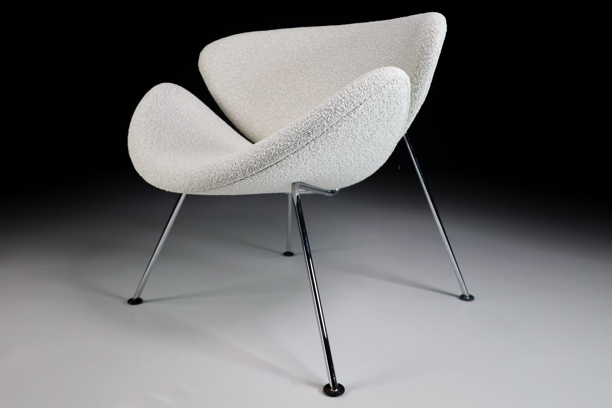Slice Chair by Pierre Paulin for Artifort in Bouclé Fabric, The Netherlands For Sale 2