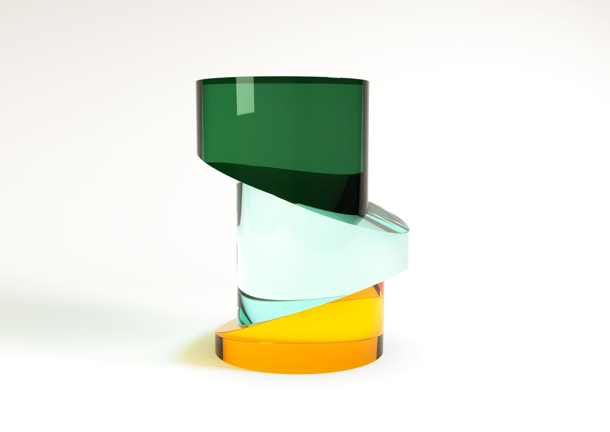Coffee table Slice model designed by Studio Superego for Superego Editions. The diameter of each element is 35 cm.
Is possible to make two different versions or with the full color of plexiglass or with transparencies. 
 
Biography
Superego Editions