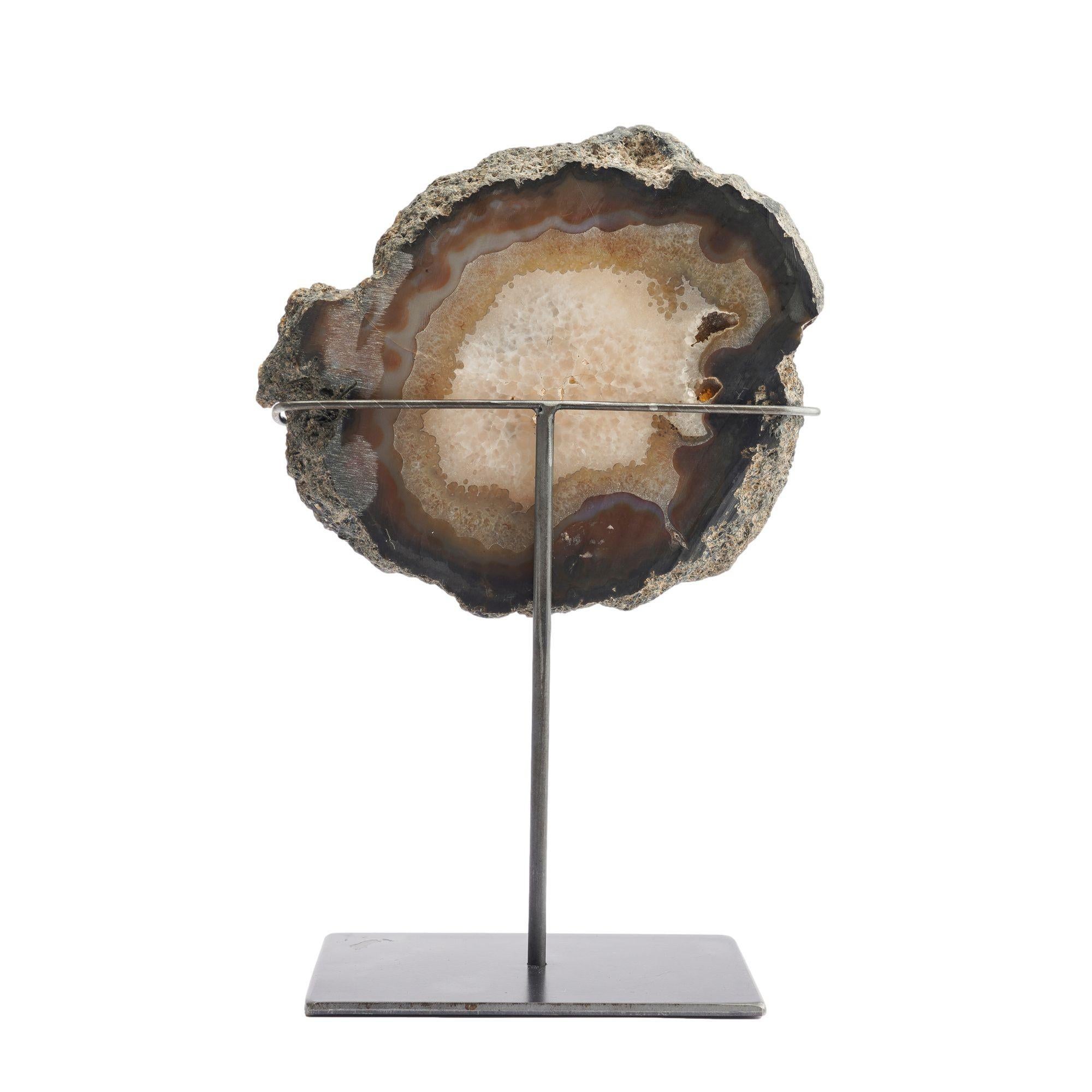 18th Century and Earlier Slice cut agate geode specimen For Sale