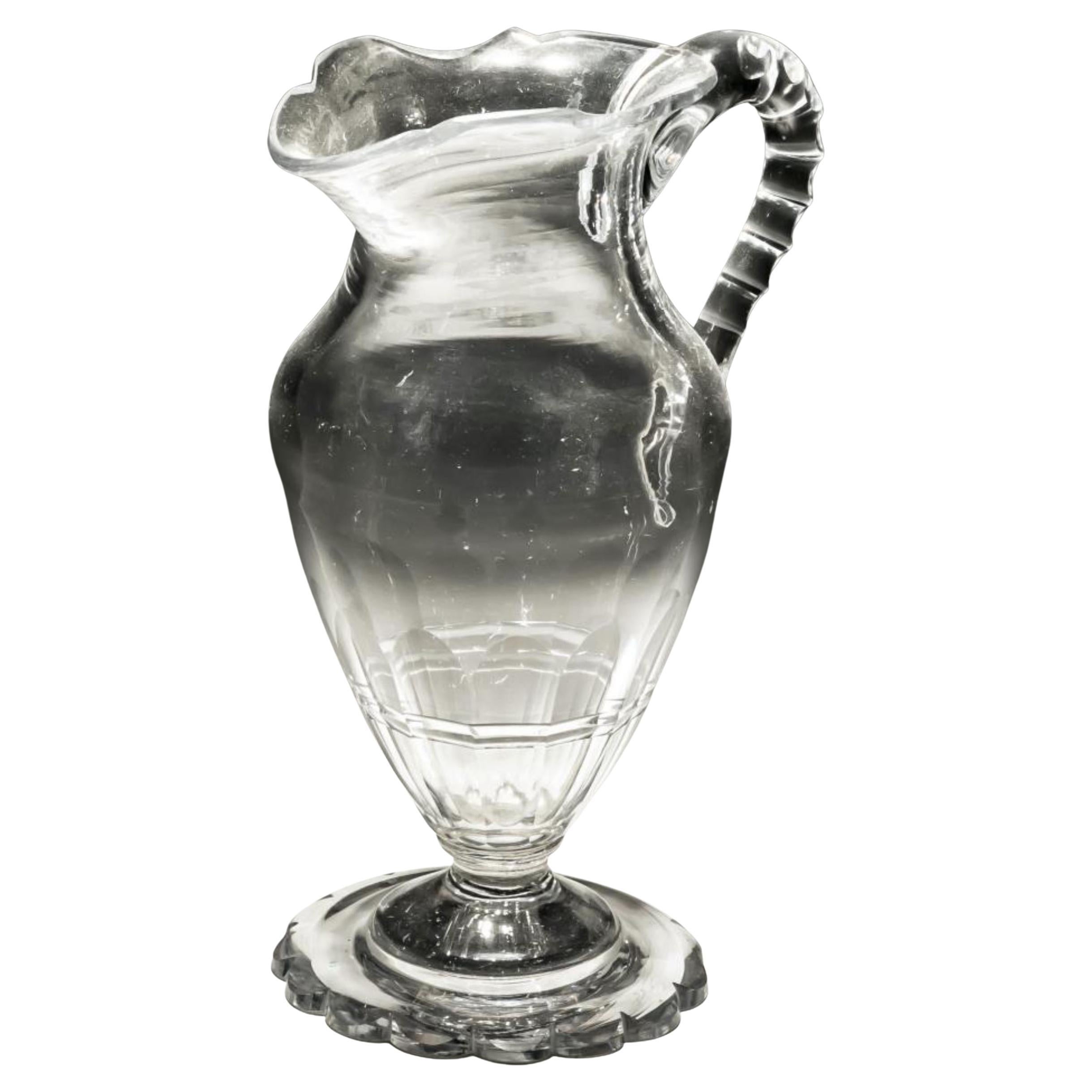 Slice Cut Petal Edged Georgian Jug For Sale