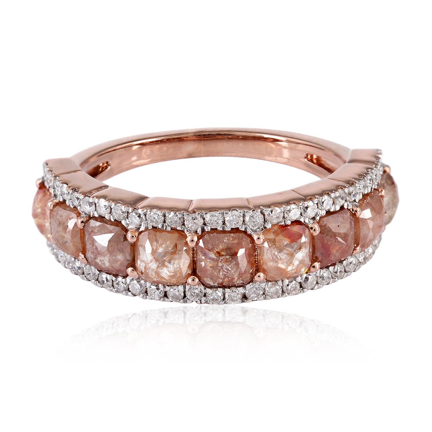 For Sale:  Slice Diamond 18 Karat Gold Engagement Ring 2