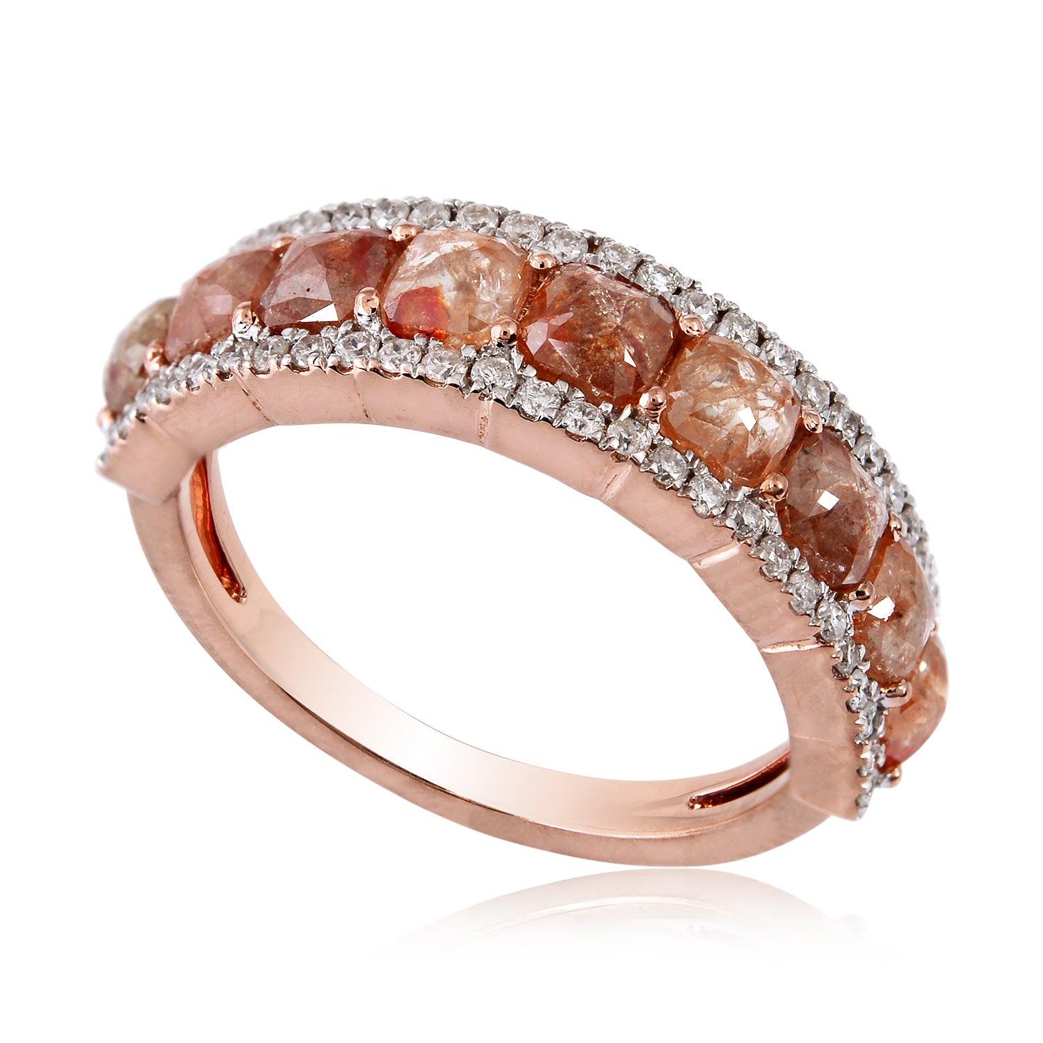 For Sale:  Slice Diamond 18 Karat Gold Engagement Ring 4