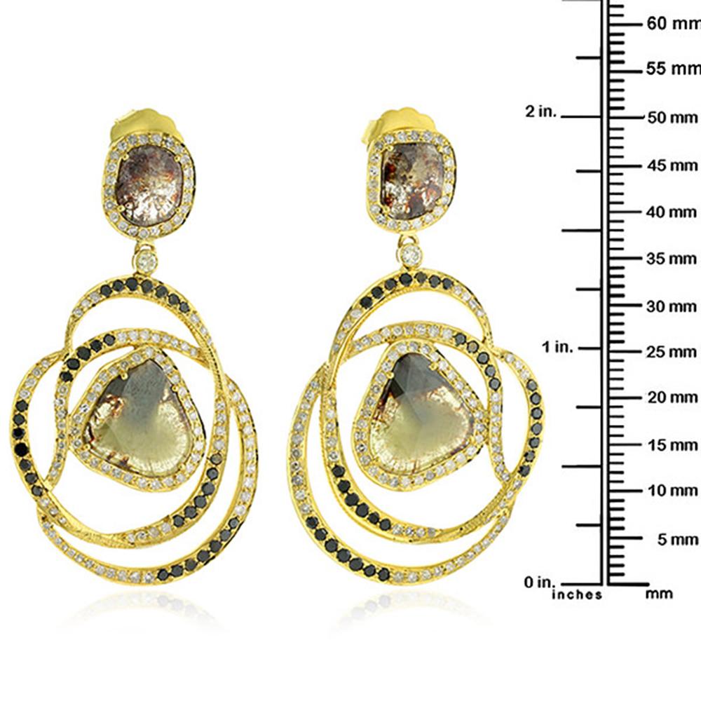 Slice Diamond Earring in 18 Karat Yellow Gold In New Condition In New York, NY