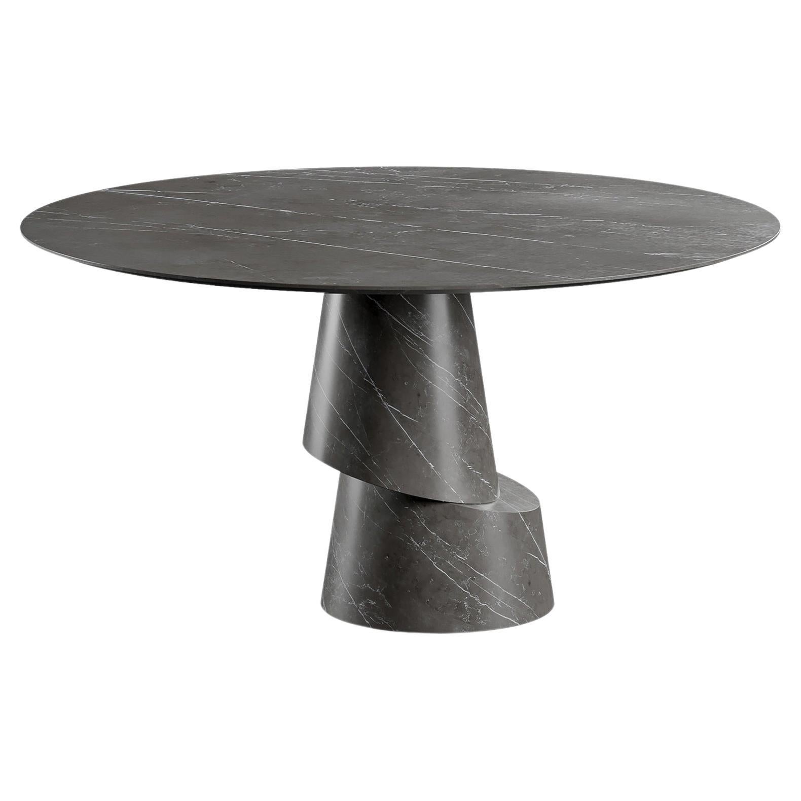 Slice Graphite Stone Dining Table by Etamorph For Sale