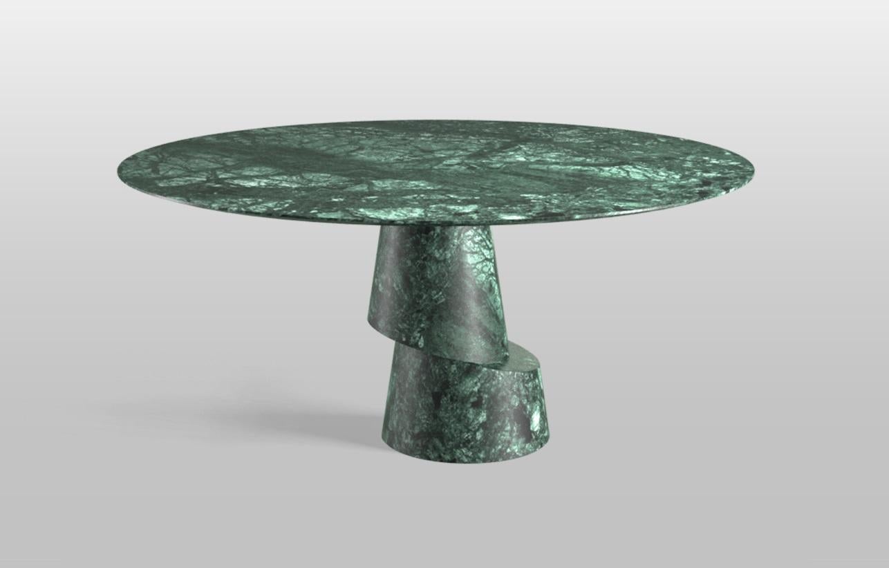 Slice Jungle Stone Dining Table by Etamorph
Dimensions: Ø 140 x H 45 cm.
Materials: Jungle stone.

Available in Graphite, White Carrara, Nuvolato and Jungle marble options. Other stones on demand. Please contact us. 

ETAMORPH is a NYC-based design