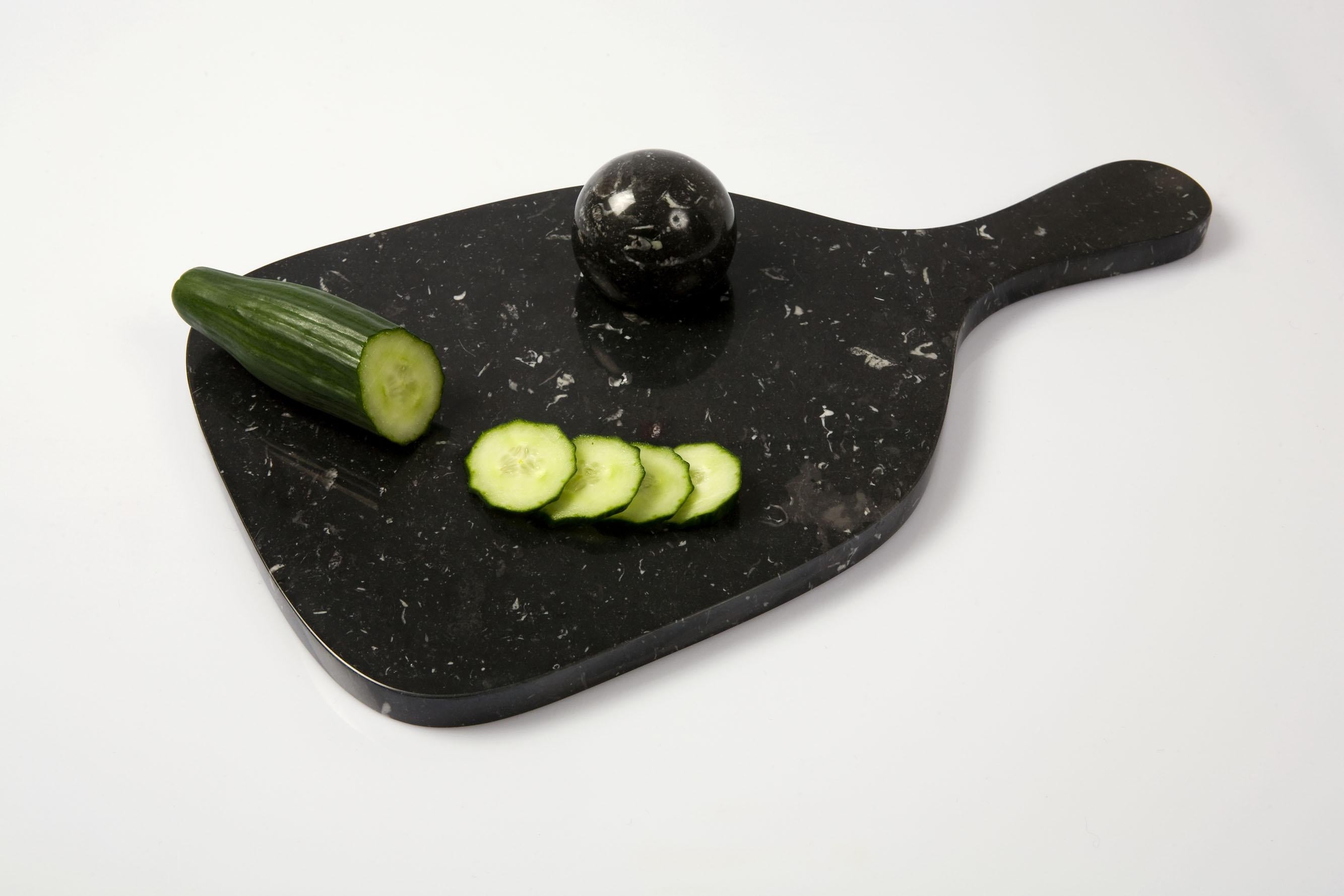 Post-Modern 'Slice me Nice' marble chopping board-come-herb crusher For Sale