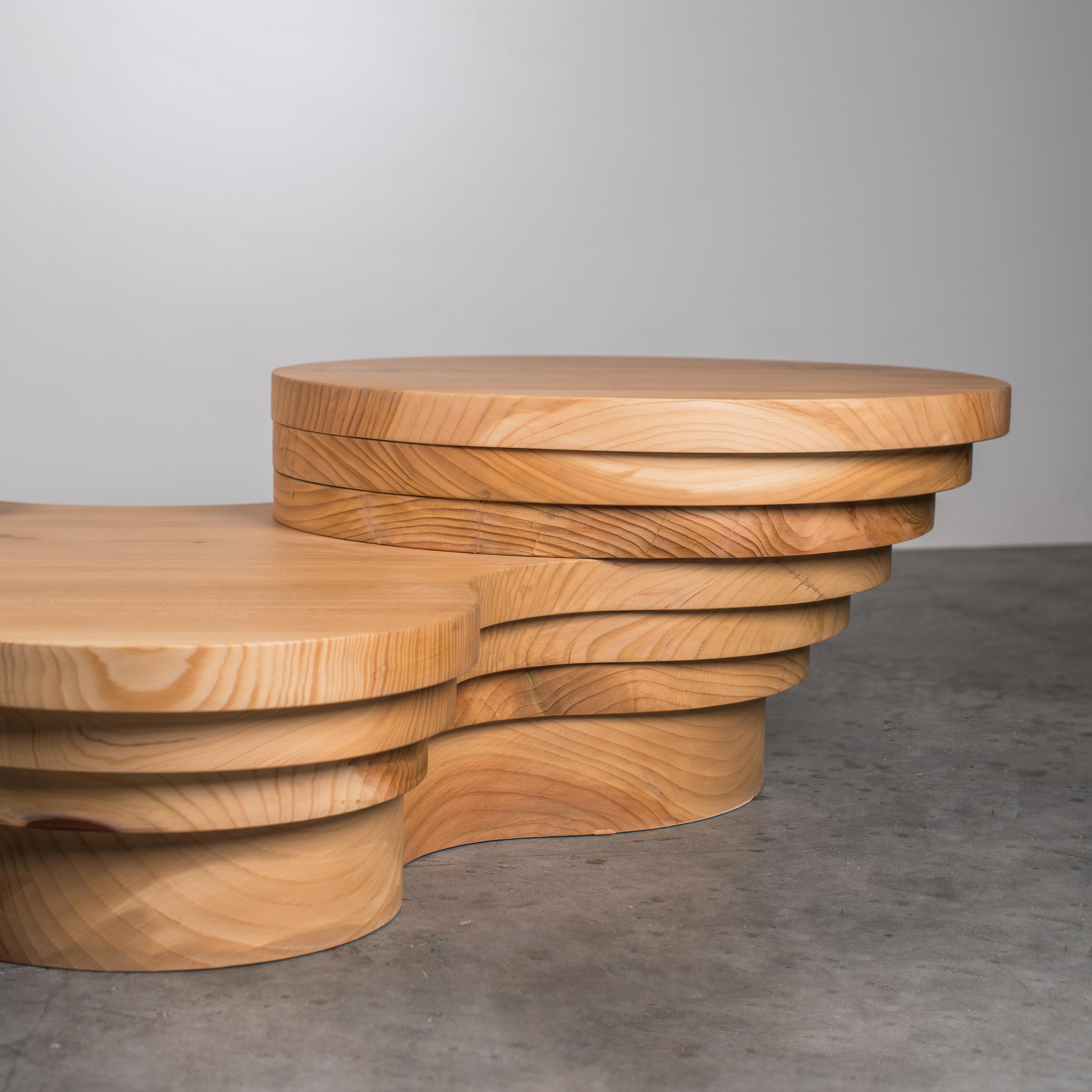 Slice Me Up Cedar Wood Sculptural Coffee Table by Pietro Franceschini In New Condition In Geneve, CH