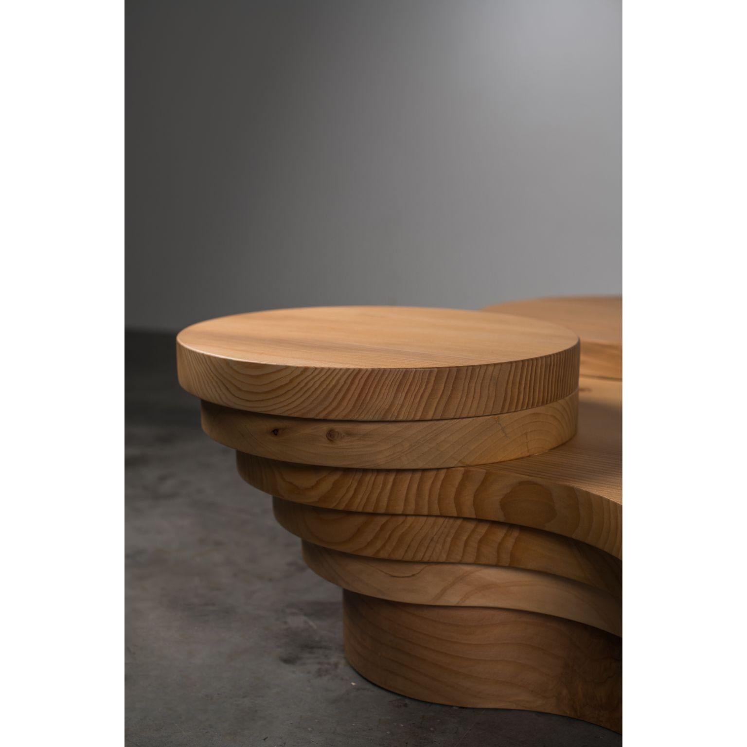Contemporary Slice Me Up Cedar Wood Sculptural Coffee Table by Pietro Franceschini