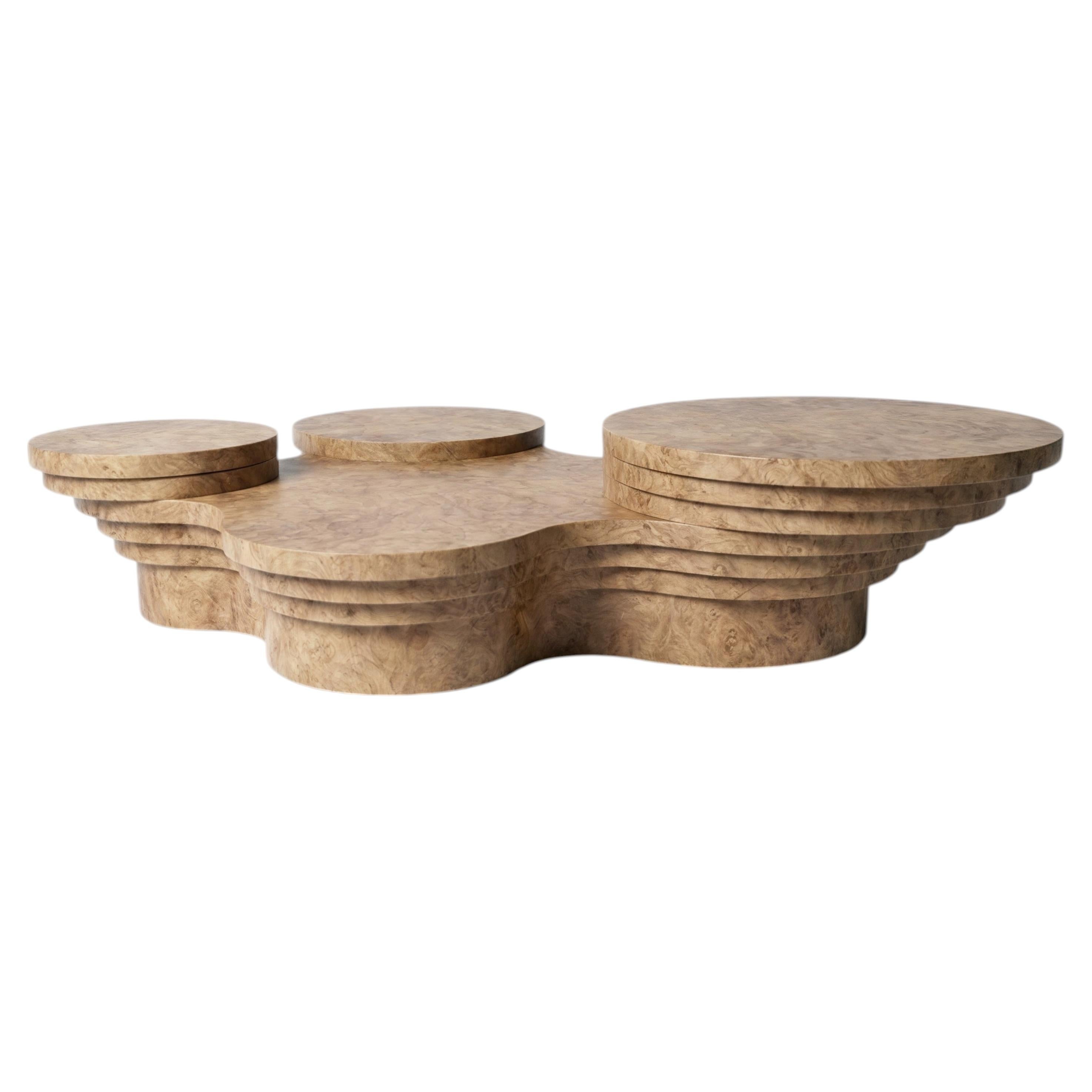 Slice Me Up Coffee Table in Madrona Burl Wood by Pietro Franceschini For Sale