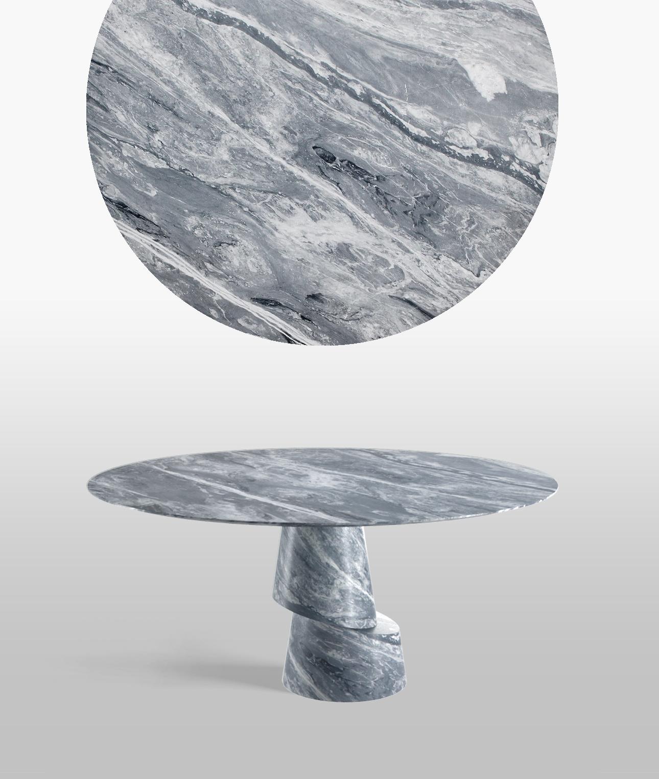 Post-Modern Slice Nuvolato Stone Dining Table by Etamorph For Sale