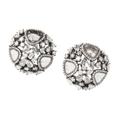 Manpriya B Slice, Rose-Cut 
Fancy Diamond 18K Gold Cosmos Clip On Earrings