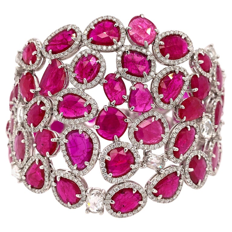 Slice Ruby and Diamond Bracelet For Sale at 1stDibs