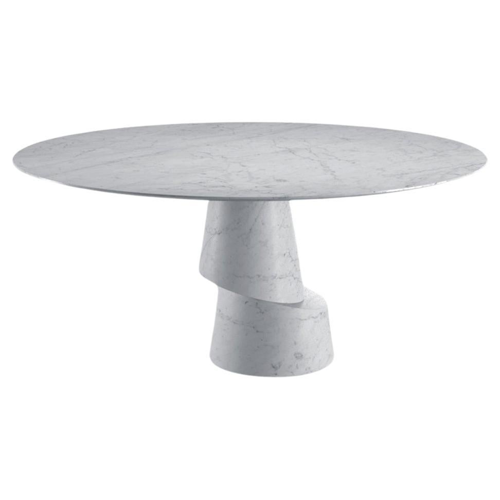 Slice White Carrara Dining Table by Etamorph For Sale
