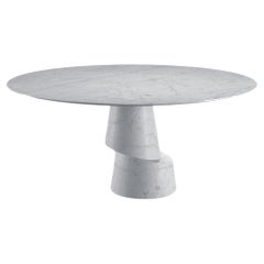 Slice White Carrara Dining Table by Etamorph