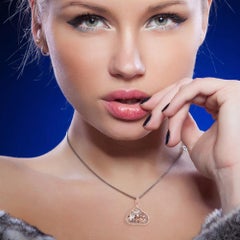 Sliced Diamond Pendant With Pave Diamonds Made In 18k Gold