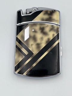 Elegante pitillera y mechero Art Decó Ronson LYTA-Case Tuxedo Combo de 1930