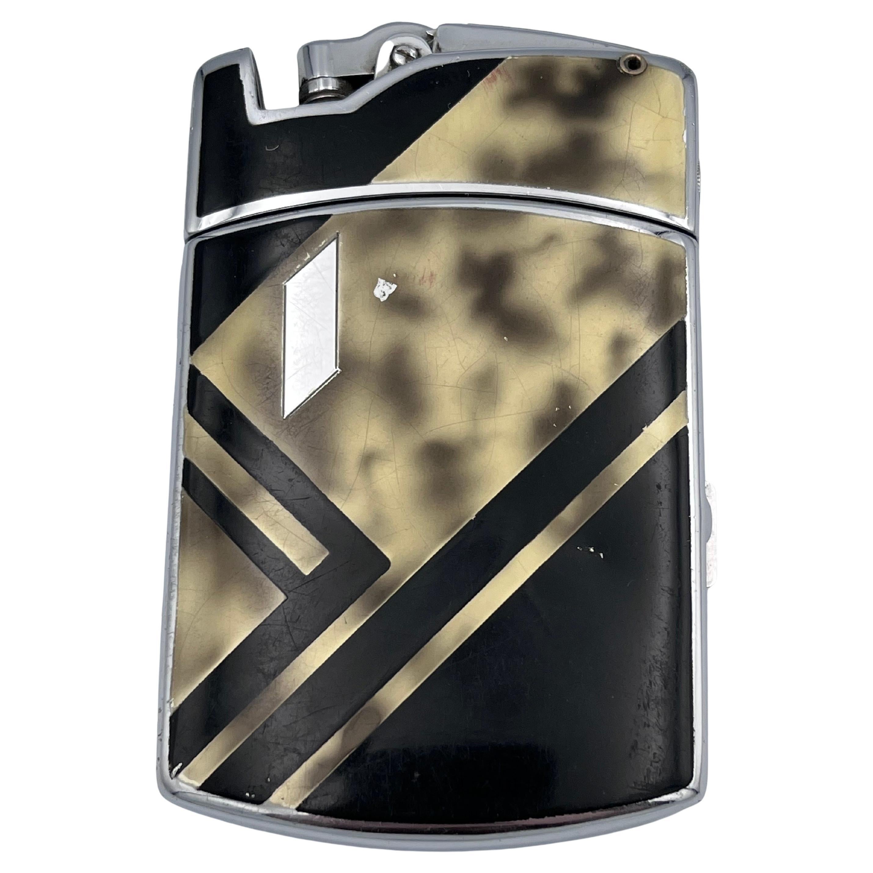 Slick 1930's Art Deco Ronson LYTA-Case Tuxedo Combo Zigarettenetui & Feuerzeug